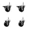 Service Caster 3'' Phenolic Wheel Swivel 7/16'' Grip Ring Stem Caster Set 2 Brakes, 4PK SCC-GR20S314-PHS-PLB-716138-2-S-2 - alternate 1